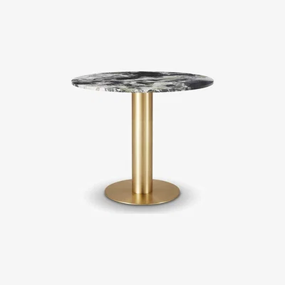Tom Dixon Tom Dixon - Tube Dining Table Brass Primavera Top 900mm