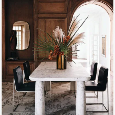 Tobias Oliver Marble Furniture | White Carrara Dining Table