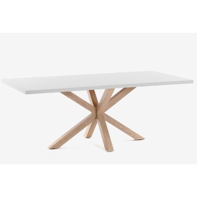Vivense Flinna 4-6 Seat Dining Table, White & Light Wood