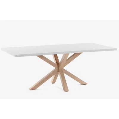 Vivense Flinna 4-6 Seat Dining Table, White & Light Wood