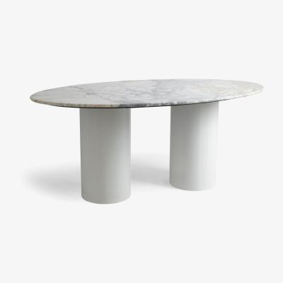 Vivense Eli Marble 4-6 Seat Fixed Dining Table, White