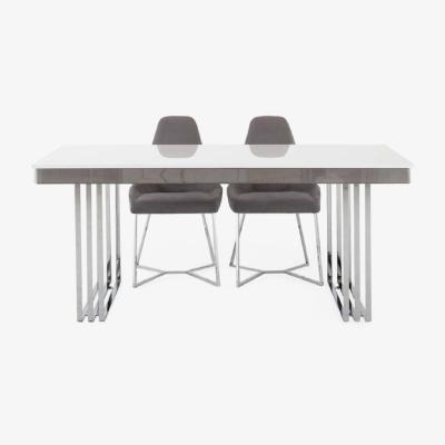Vivense Noir Fixed Dining Table, White