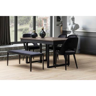 Vivense Line Extendable Dining Table, Dark Wood