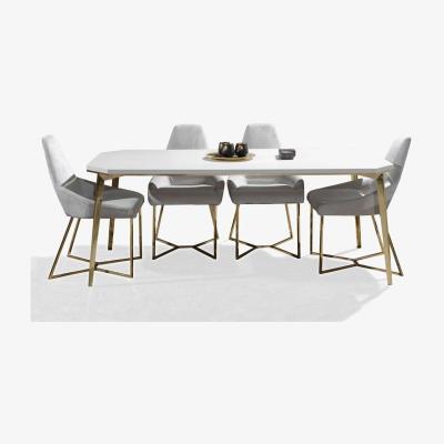 Vivense Diamond Fixed Dining Table, Cream