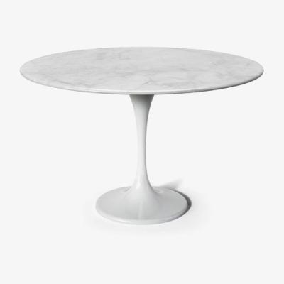 Vivense Tulip Marble Fixed Dining Table, White