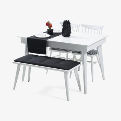 Vivense Solo 4 - 6 Seat Extendable Dining Table, White