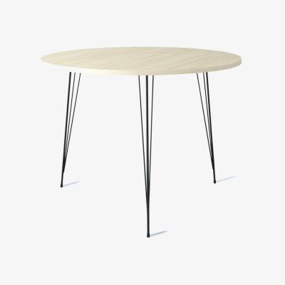 Vivense Pasific 2-4 Seat Fixed Dining Table, Light Wood & Black