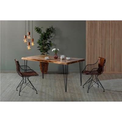 Vivense Clarie Fixed Dining Table, 80 x 140 cm, Walnut