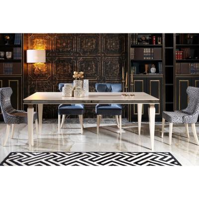 Vivense Bologna 6-8 Seat Fixed Dining Table, Cream