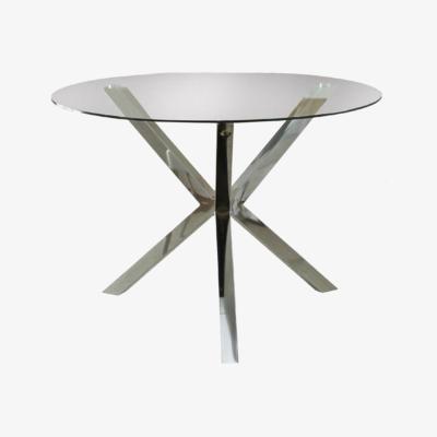 Vivense Perla 4 Seat Fixed Dining Table, Silver