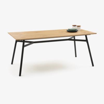 Vivense Blid 4-6 Seater Dining Table, Light Wood & Black
