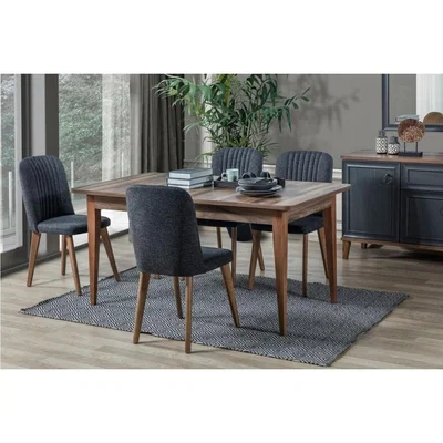 Vivense Indigo Extendable Dining Table, Walnut