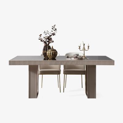 Vivense Mono 6-8 Seat Fixed Dining Table, Cream