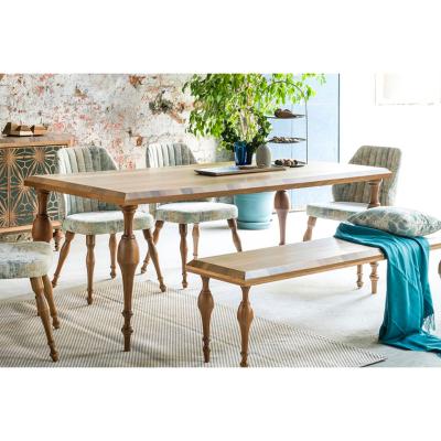 Vivense Maria 6-8 Seat Fixed Dining Table, Dark Wood