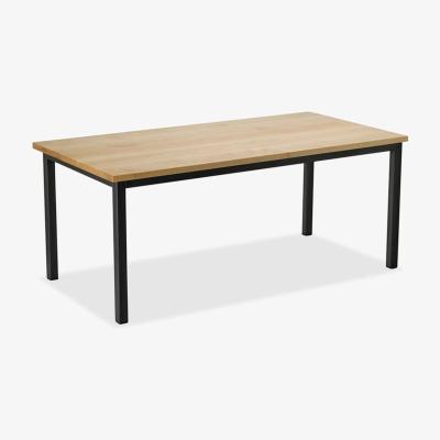 Vivense Franklyn 6-8 Seat Fixed Dining Table, Natural & Black