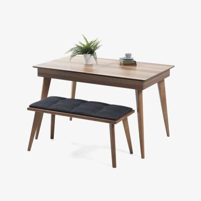Vivense Polo 4 - 6 Seat Extendable Dining Table, Dark Wood