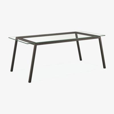 Vivense Zroft 4-6 Seat Glass Dining Table, Black