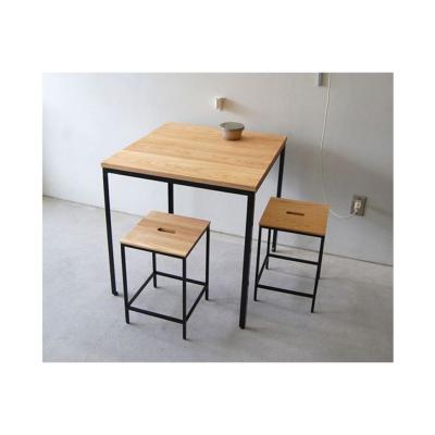 Vivense Severn 4 Seat Fixed Dining Table, Light Wood & Black