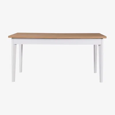 Vivense Lorin 4-6 Seat Fixed Dining Table, Light Wood & White