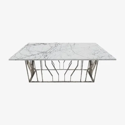 Vivense Rome 6-8 Seat Marble Fixed Dining Table