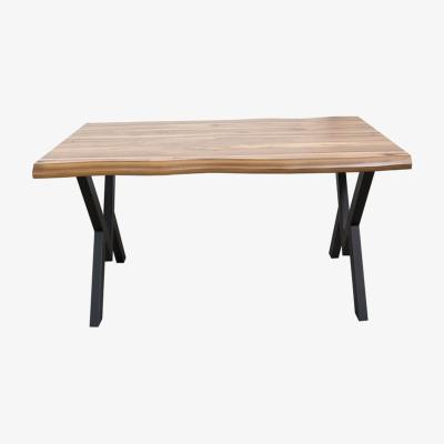 Vivense Didyma 2-4 Seat Fixed Dining Table, Light Wood & Black