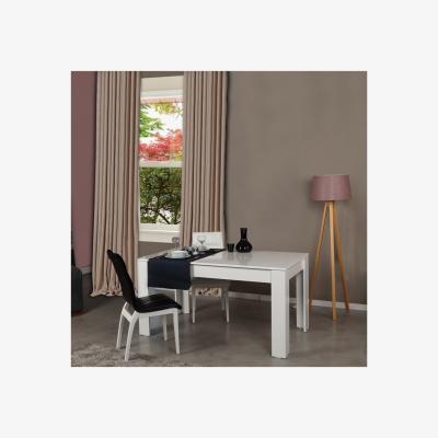 Vivense Bois 6-8 Seat Extendable Dining Table, White
