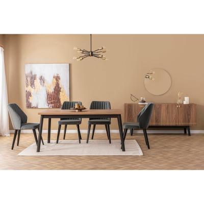 Vivense Modrian Fixed Dining Table, Walnut