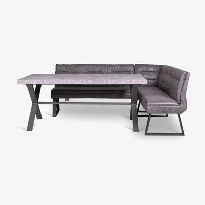 Woods Furniture Industrial Concrete Table 190cm Industiral Corner Bench Grey