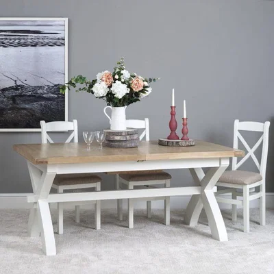 Woods Furniture Tetbury Painted Oak Extending Dining Table 180cm extending to 230cm
