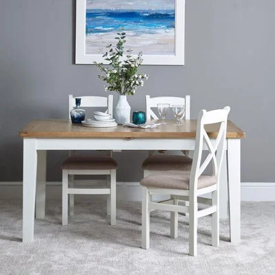 Woods Furniture Tetbury Painted Oak Butterfly Extending Dining Table 120cm extending to 165cm