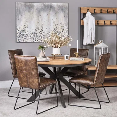 Woods Furniture Industrial Round Dining Table 130cm
