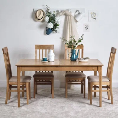 Woods Furniture Trento Oak Extending Dining Table 120cm extending to 165cm