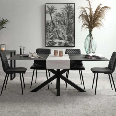 Woods Furniture Eastcote Black Ceramic Dining Table