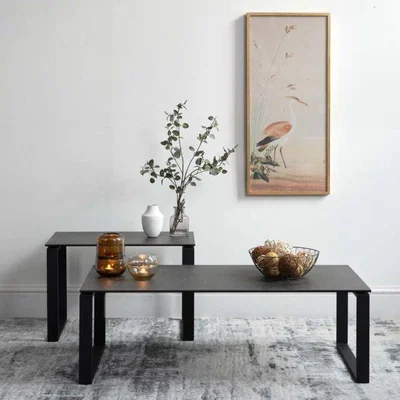 Woods Furniture Eastcote Black Ceramic CoffeeLamp Table Set