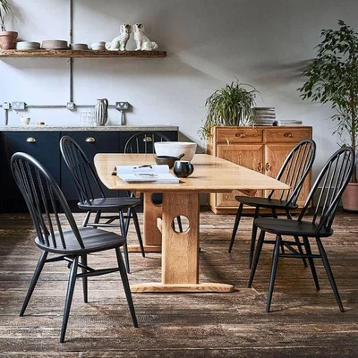 Woods Furniture Ercol Promo Bundle - Windsor Large Ext. Table 4 Windsor Chairs