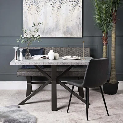 Woods Furniture Industrial Dining Table 135cm - Faux Concrete