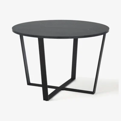 Westwing Round Dining Table Amble with Marble Look Table Top, Ø 110 cm