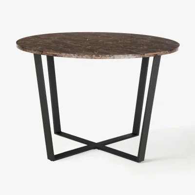 Westwing Round Dining Table Amble with Marble Look Table Top, Ø 110 cm
