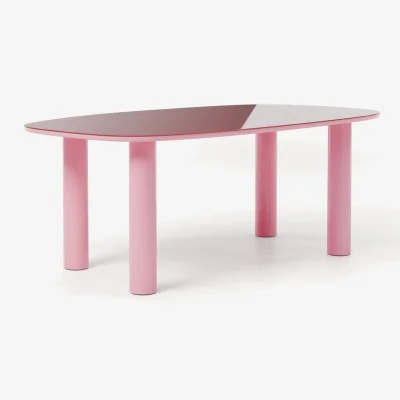 Westwing Organic Dining Table Beni with Glass Top, 200 x 110 cm