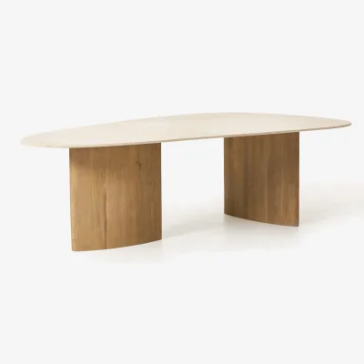 Westwing Organic Shaped Dining Table Meadow with Marble Top, in various sizes