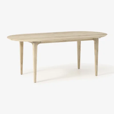 Westwing Oval Oak Wood Dining Table Archie, 200 x 100 cm