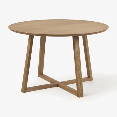 Westwing Round Birch Wood Dining Table Malika, Ø 120 cm
