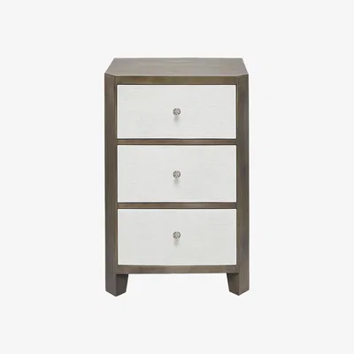 Amara Made Goods - Alcott Nightstand - Moon White/Grey Stained Oak - Single