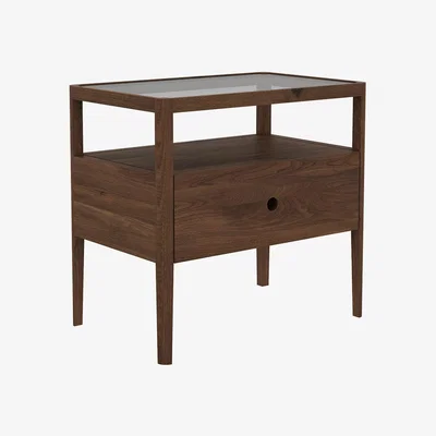 Amara Ethnicraft - Spindle Bedside Table - Walnut