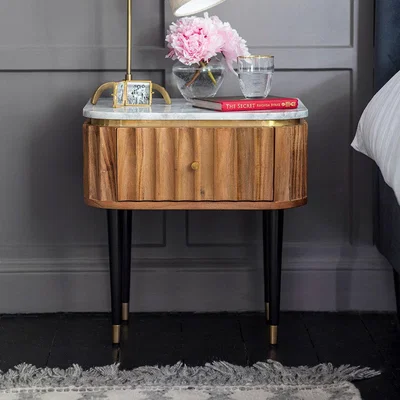 Atkin & Thyme Flute Marble Bedside Drawer
