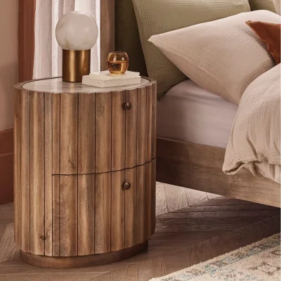 Atkin & Thyme Treviso Marble Bedside Table In Natural