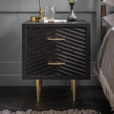 Atkin & Thyme Fandango Bedside Drawers - Black