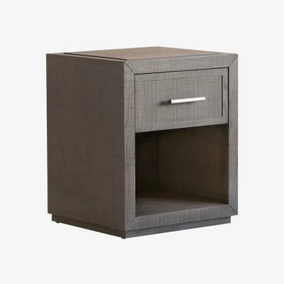 Andrew Martin Raffles 1 Drawer Bedside Table Grey, Small Bedside Table, Small - Andrew Martin