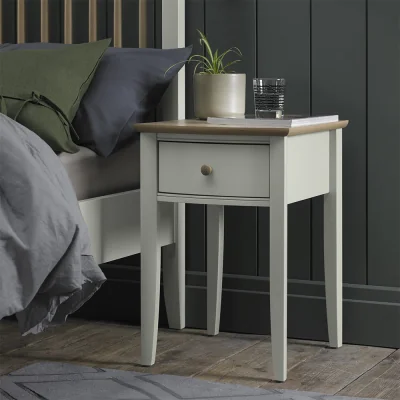 Arighi Bianchi Runswick Scandi Oak & Soft Grey 1 Drawer Nightstand