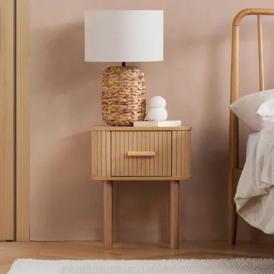 Arighi Bianchi Tiffany Fluted 1DR Bedside Table